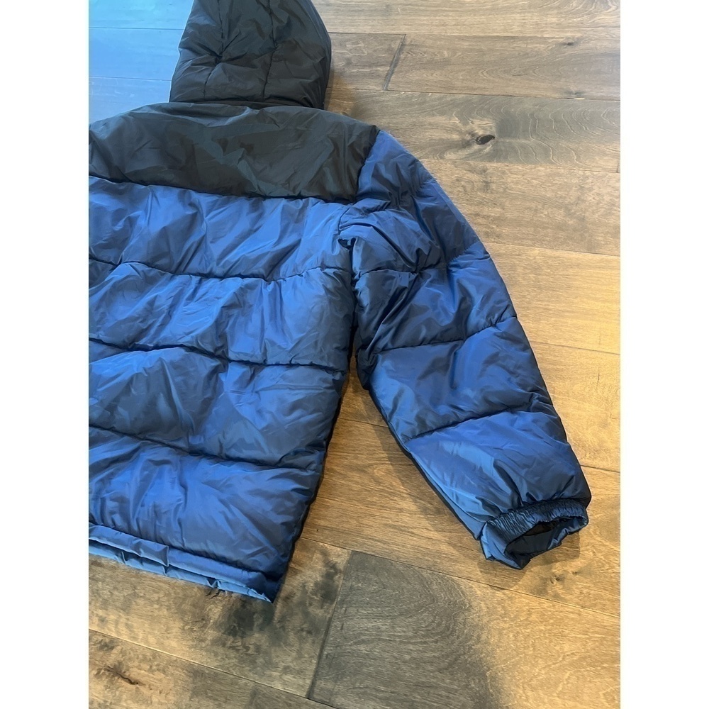 Mens Black & Night Blue Hooded Puffer Coat, XL - Picture 7 of 16